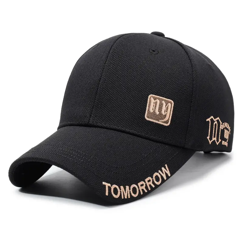 Men's Black Embroidered Baseball Cap with Logo - Image 12