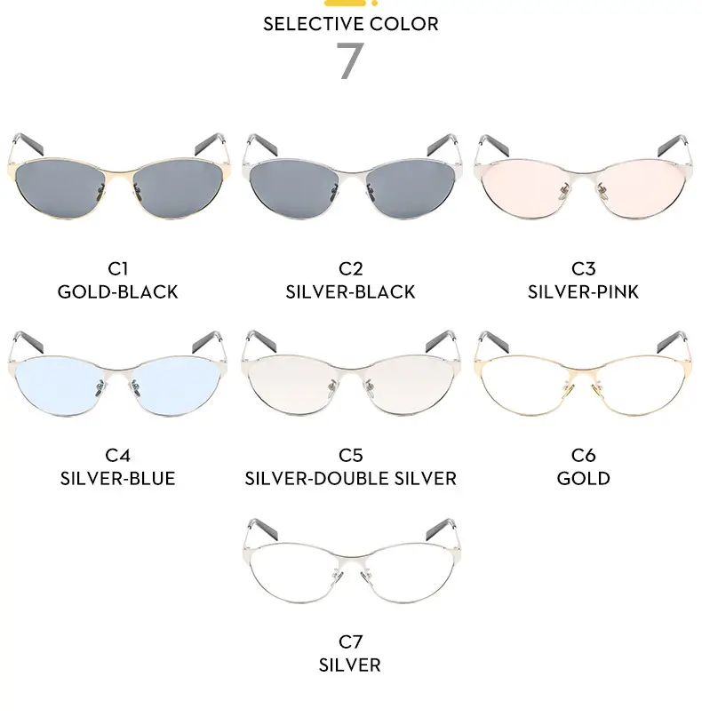 American Cat's Eye Wind Sunglasses Gold Frame — feature 12