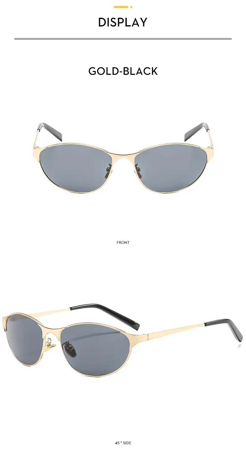 American Cat's Eye Wind Sunglasses Gold Frame — feature 13