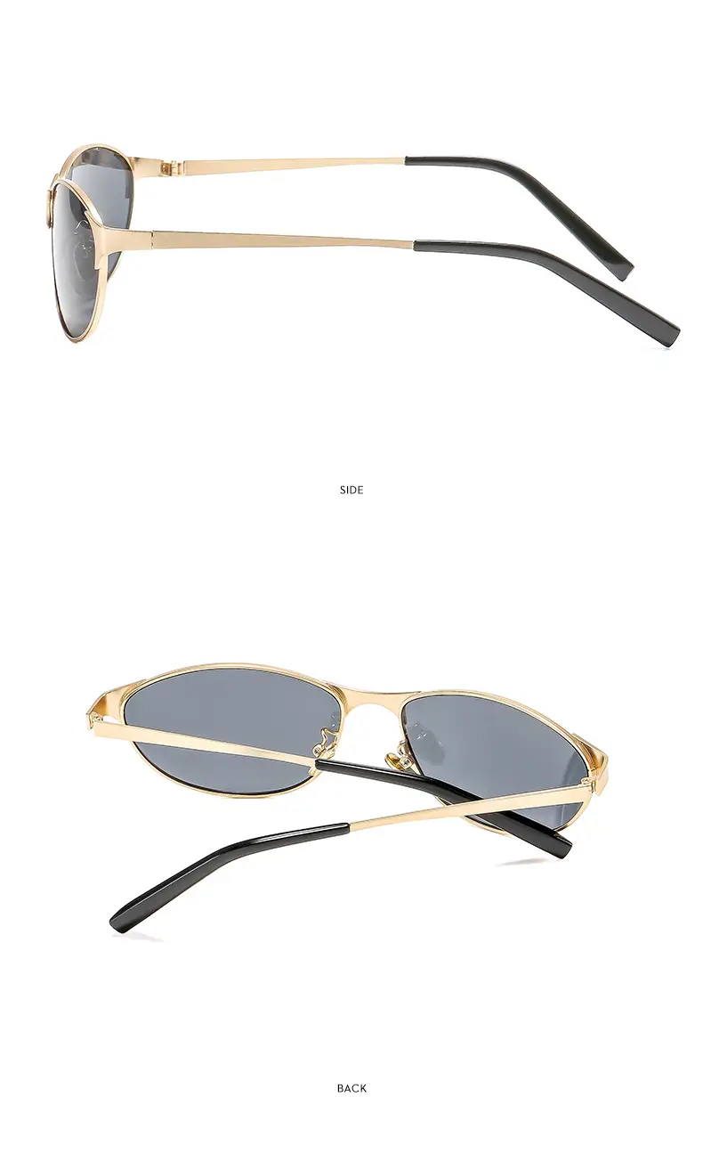 American Cat's Eye Wind Sunglasses Gold Frame — feature 14