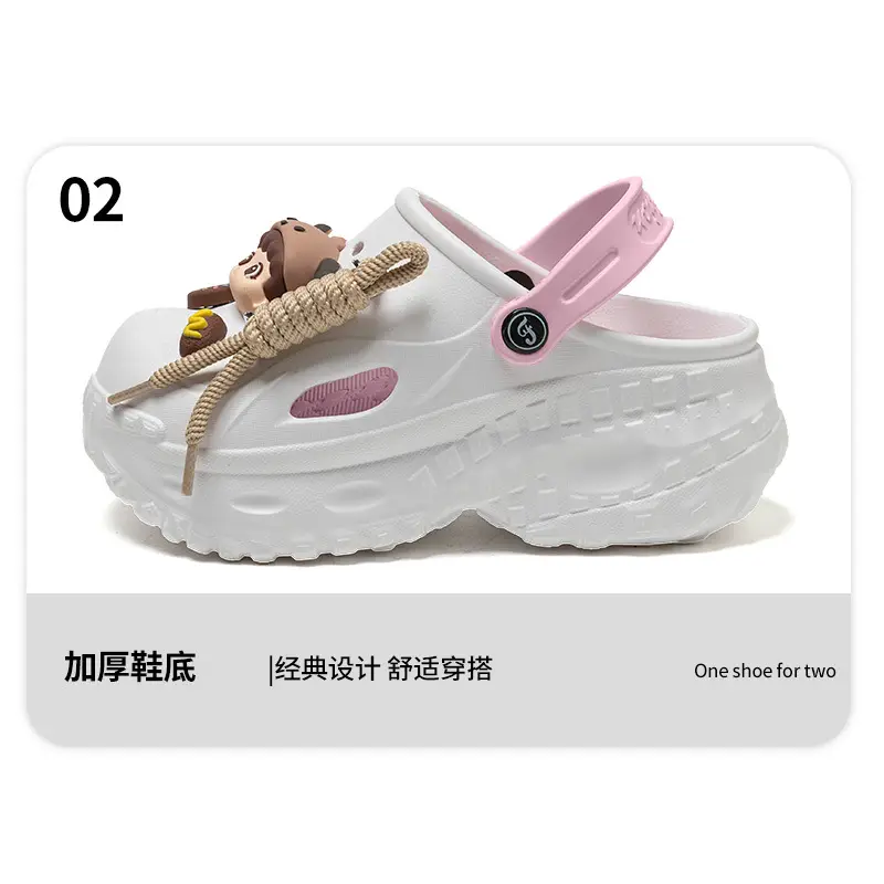 Cartoon Cute Toe-Toe Sandals, Beach Shoes, Thick-Soled Clogs, Women's Summer Fashion Outer Wear New Style - Image 10