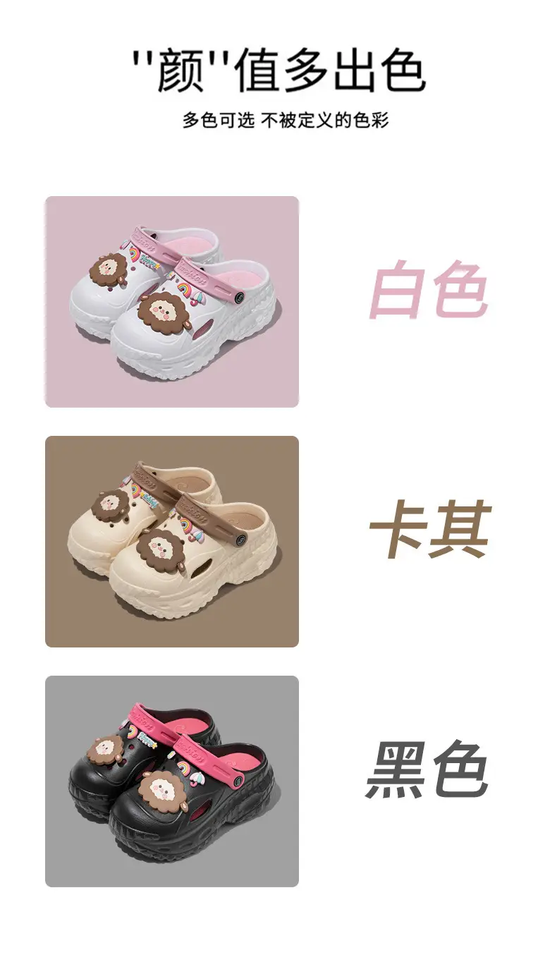 Cartoon Cute Toe-Toe Sandals, Beach Shoes, Thick-Soled Clogs, Women's Summer Fashion Outer Wear New Style — feature 11