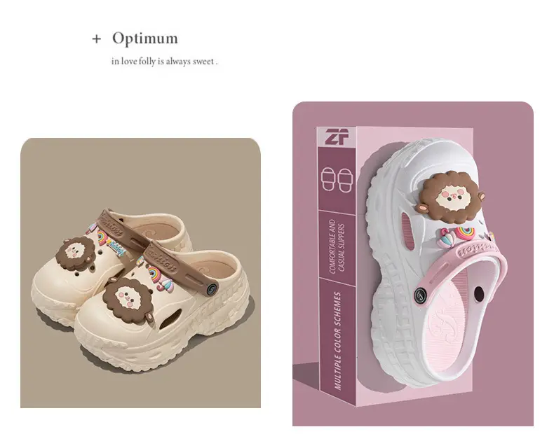 Cartoon Cute Toe-Toe Sandals, Beach Shoes, Thick-Soled Clogs, Women's Summer Fashion Outer Wear New Style — feature 2