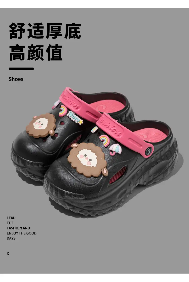 Cartoon Cute Toe-Toe Sandals, Beach Shoes, Thick-Soled Clogs, Women's Summer Fashion Outer Wear New Style — feature 7