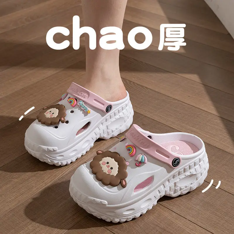 Cartoon Cute Toe-Toe Sandals, Beach Shoes, Thick-Soled Clogs, Women's Summer Fashion Outer Wear New Style - Image 3