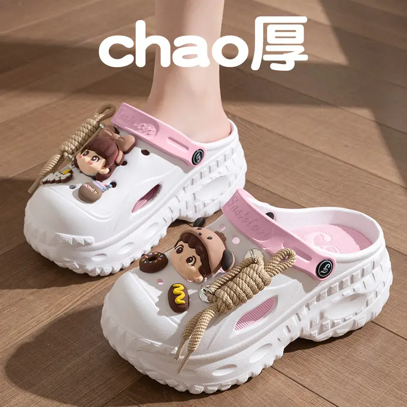 Cartoon Cute Toe-Toe Sandals, Beach Shoes, Thick-Soled Clogs, Women's Summer Fashion Outer Wear New Style - Image 6