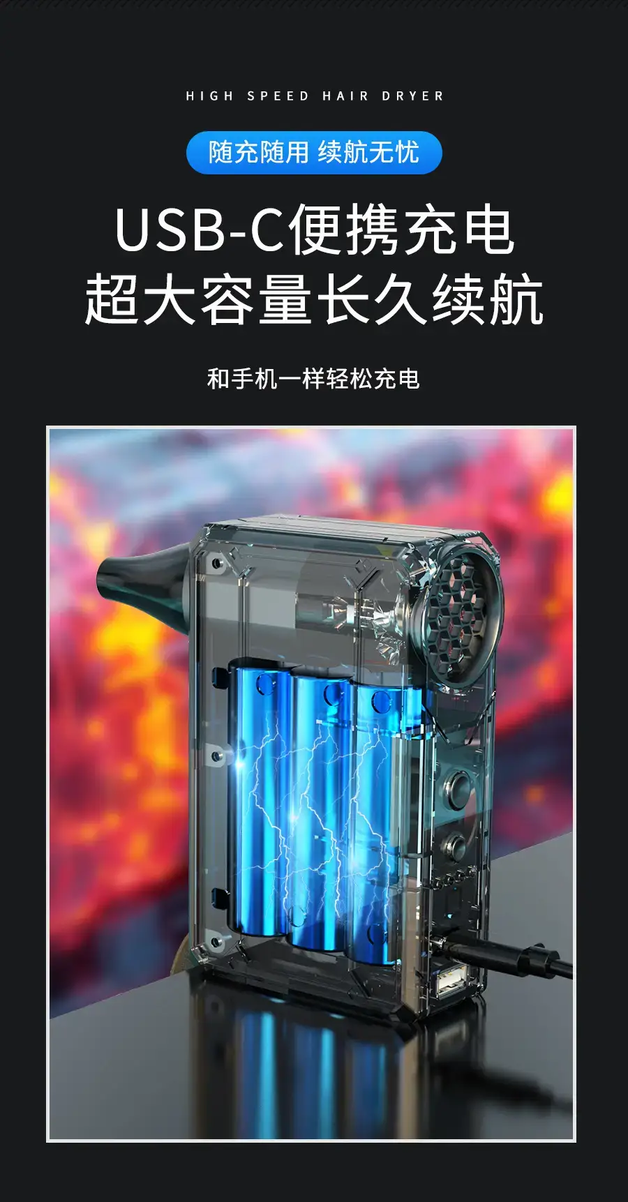 High-Speed Turbo Hair Dryer with Dust Collector — feature 46