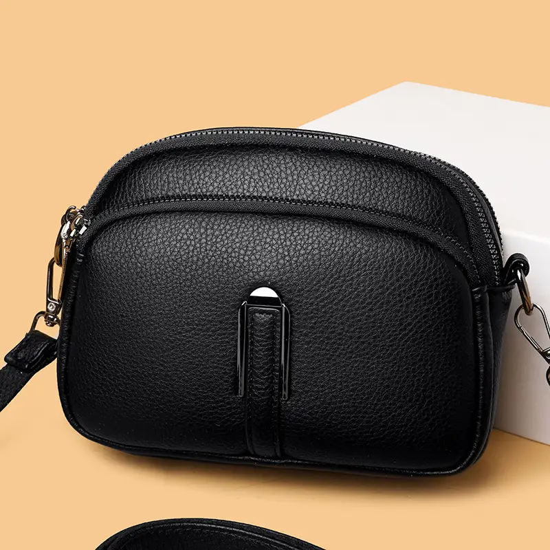 Black Textured Crossbody Bag for Women 2025 - Image 5