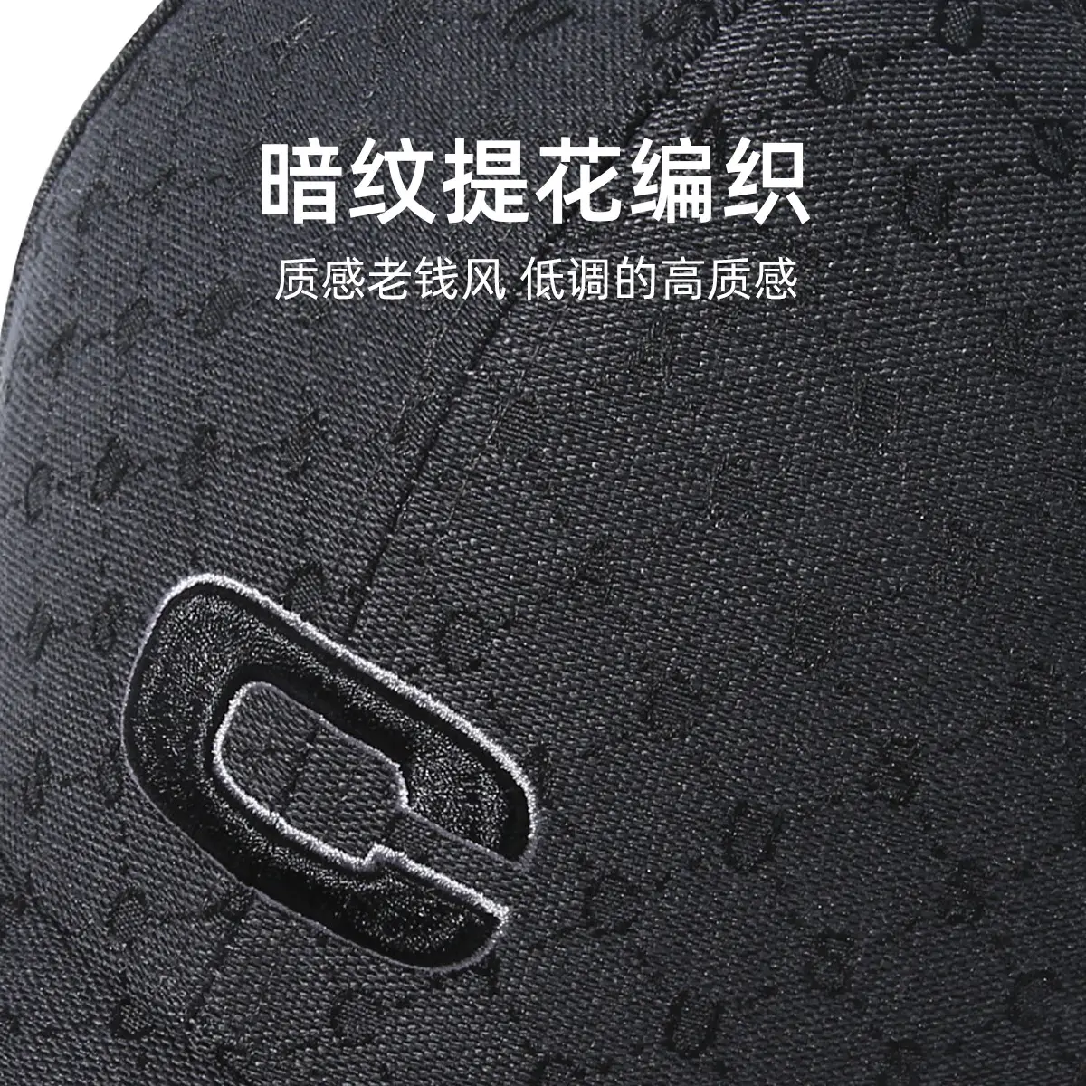Men Black Embroidered Hip-Hop Cap Baseball Cap - Image 3