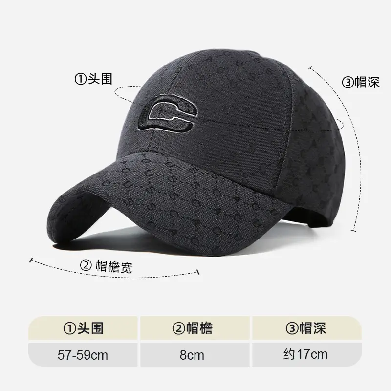 Men Black Embroidered Hip-Hop Cap Baseball Cap - Image 4
