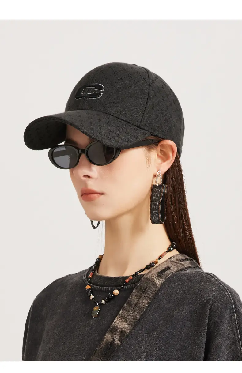 Men Black Embroidered Hip-Hop Cap Baseball Cap — feature 16