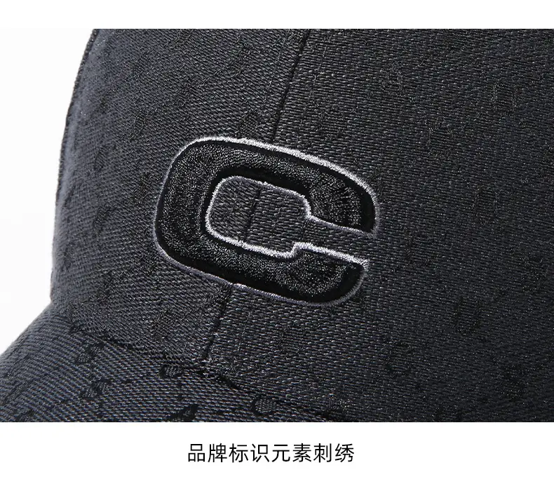 Men Black Embroidered Hip-Hop Cap Baseball Cap — feature 17