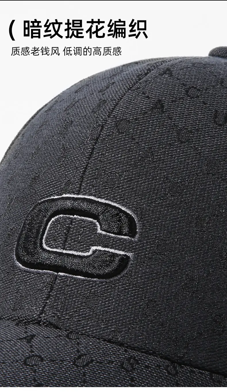 Men Black Embroidered Hip-Hop Cap Baseball Cap — feature 9