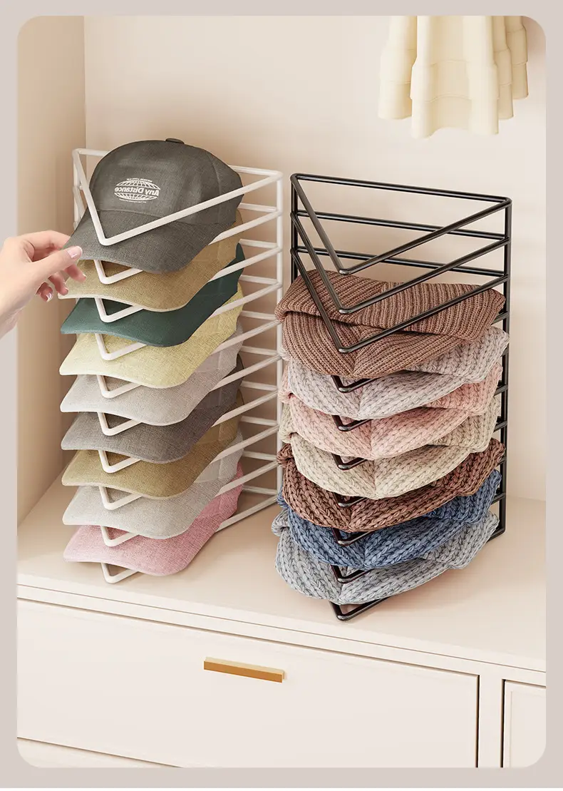 Multi-layer Wardrobe Storage Rack for Hat Organization — feature 9