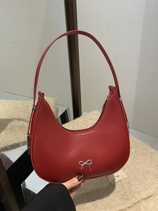 Women's Red French Bow Shoulder Bag 2025 - Image 4