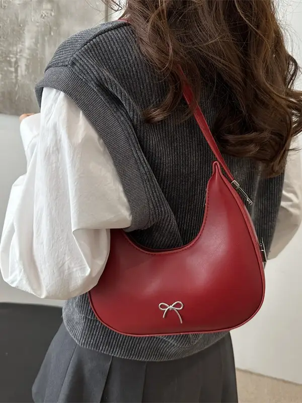 Women's Red French Bow Shoulder Bag 2025 - Image 6