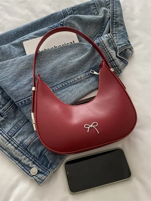 Women's Red French Bow Shoulder Bag 2025 - Image 7