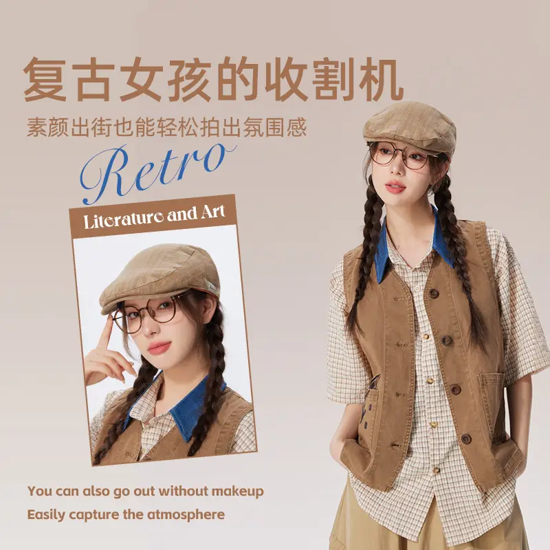 Korean Cotton Linen Adjustable Hat for Women Men - Image 4