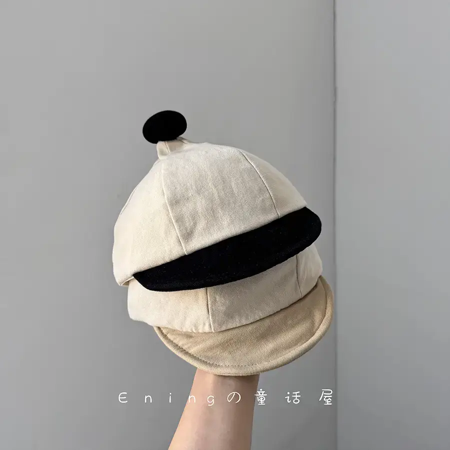Baby Bean Hat Cotton Linen Spring Autumn Small - Image 7