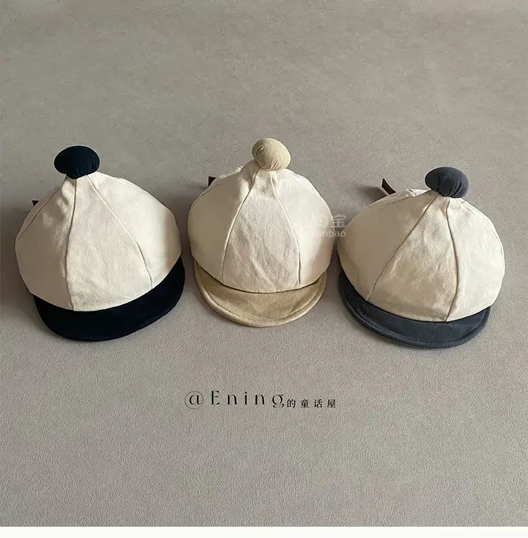 Baby Bean Hat Cotton Linen Spring Autumn Small — feature 1