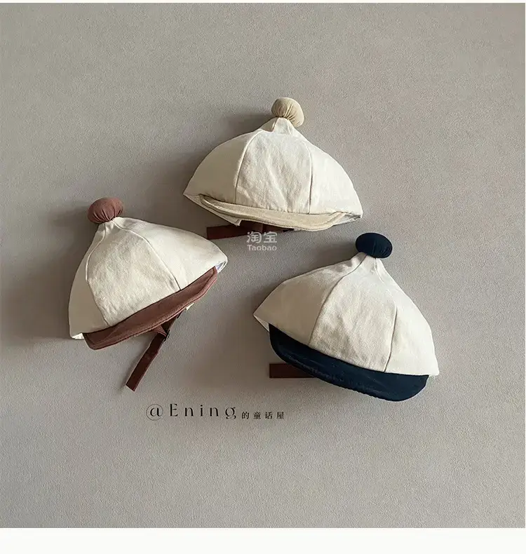 Baby Bean Hat Cotton Linen Spring Autumn Small — feature 11