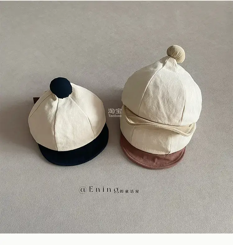 Baby Bean Hat Cotton Linen Spring Autumn Small — feature 12