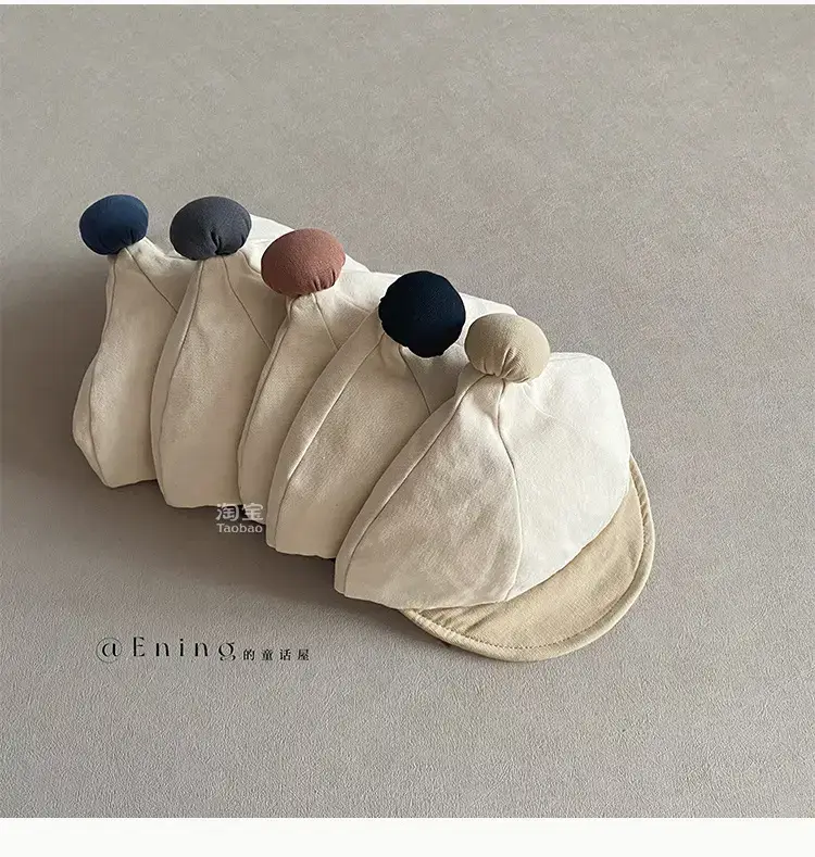 Baby Bean Hat Cotton Linen Spring Autumn Small — feature 14