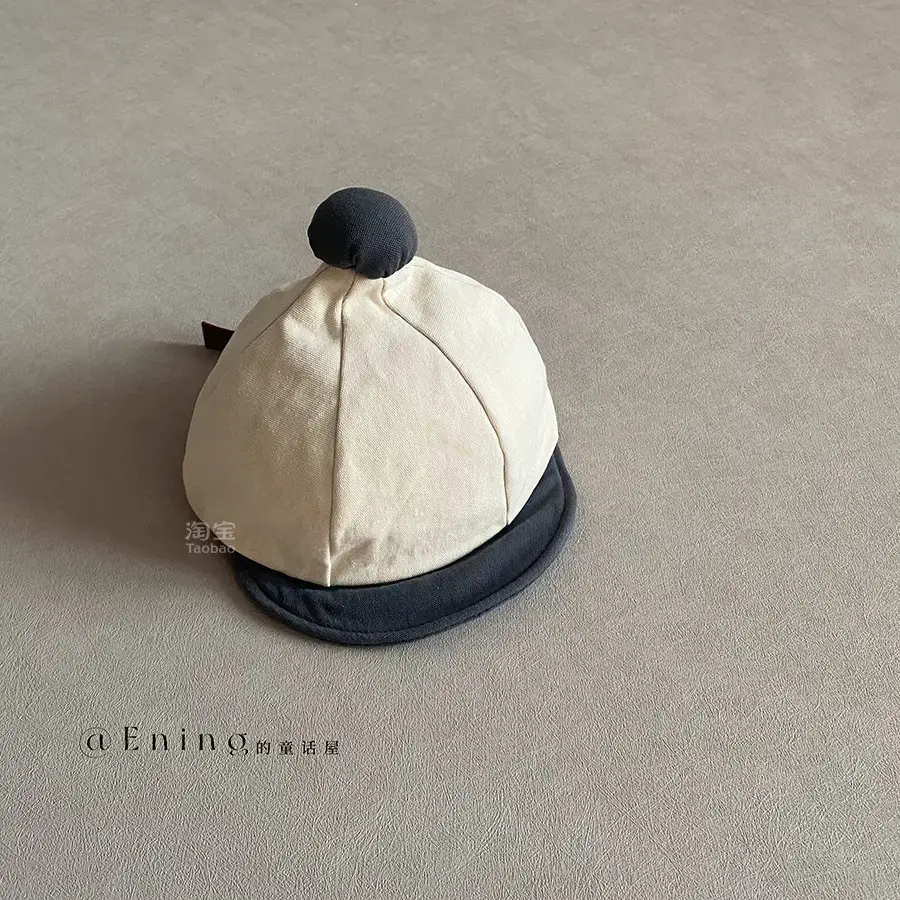Baby Bean Hat Cotton Linen Spring Autumn Small - Image 2