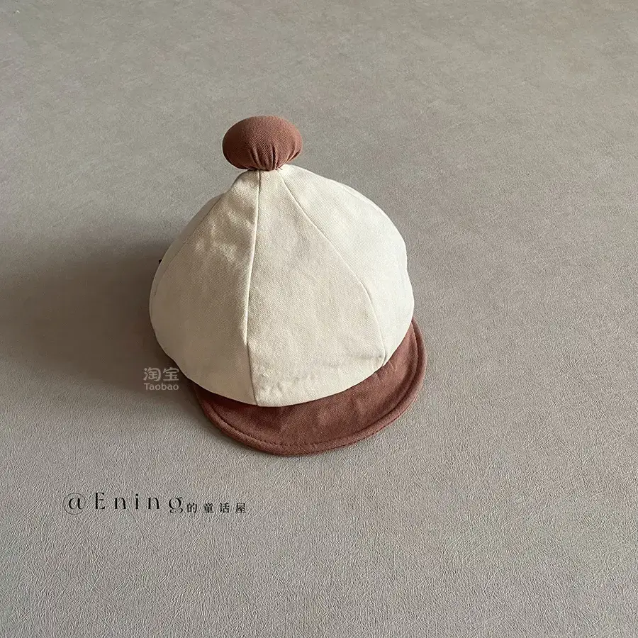 Baby Bean Hat Cotton Linen Spring Autumn Small - Image 3