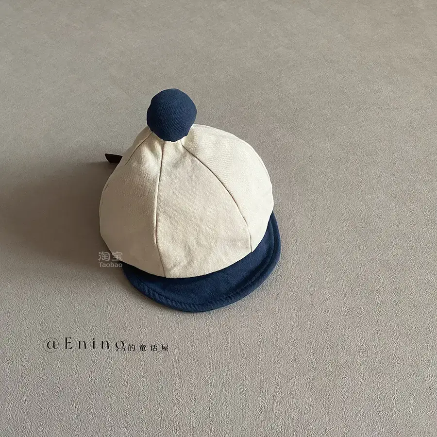 Baby Bean Hat Cotton Linen Spring Autumn Small - Image 4