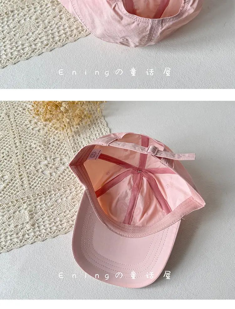 Pink Bow Baseball Cap for Girls & Babies Summer Sunscreen Cap — feature 7