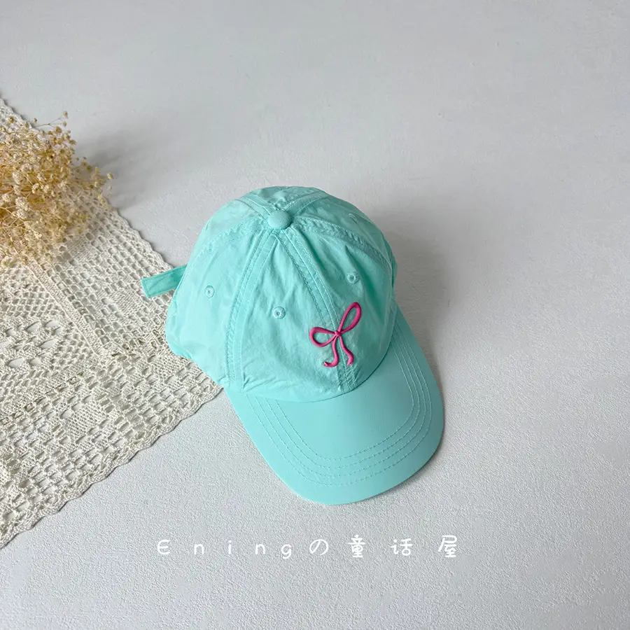 Pink Bow Baseball Cap for Girls & Babies Summer Sunscreen Cap - Image 6