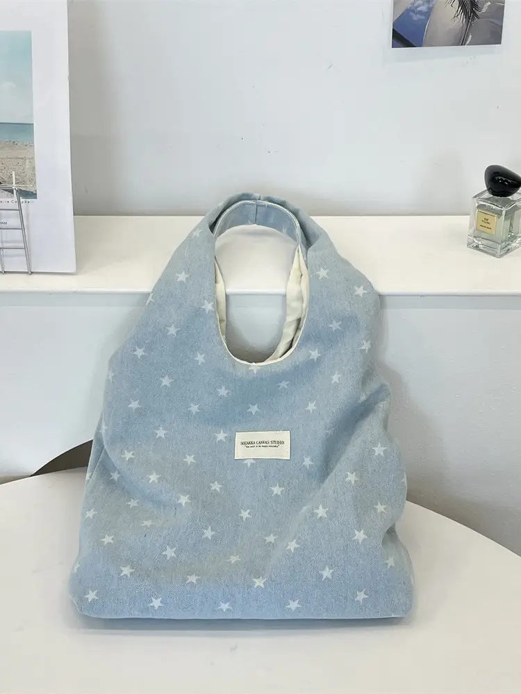 Blue Star Printed Vest Bag Large Capacity Commuting Shoulder Bag