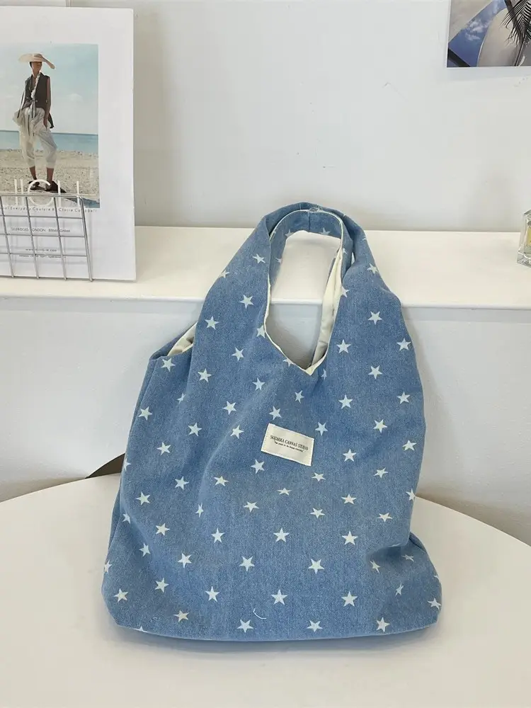 Blue Star Printed Vest Bag Large Capacity Commuting Shoulder Bag