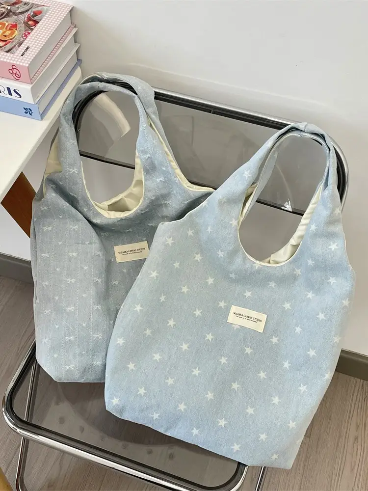 Blue Star Printed Vest Bag Large Capacity Commuting Shoulder Bag
