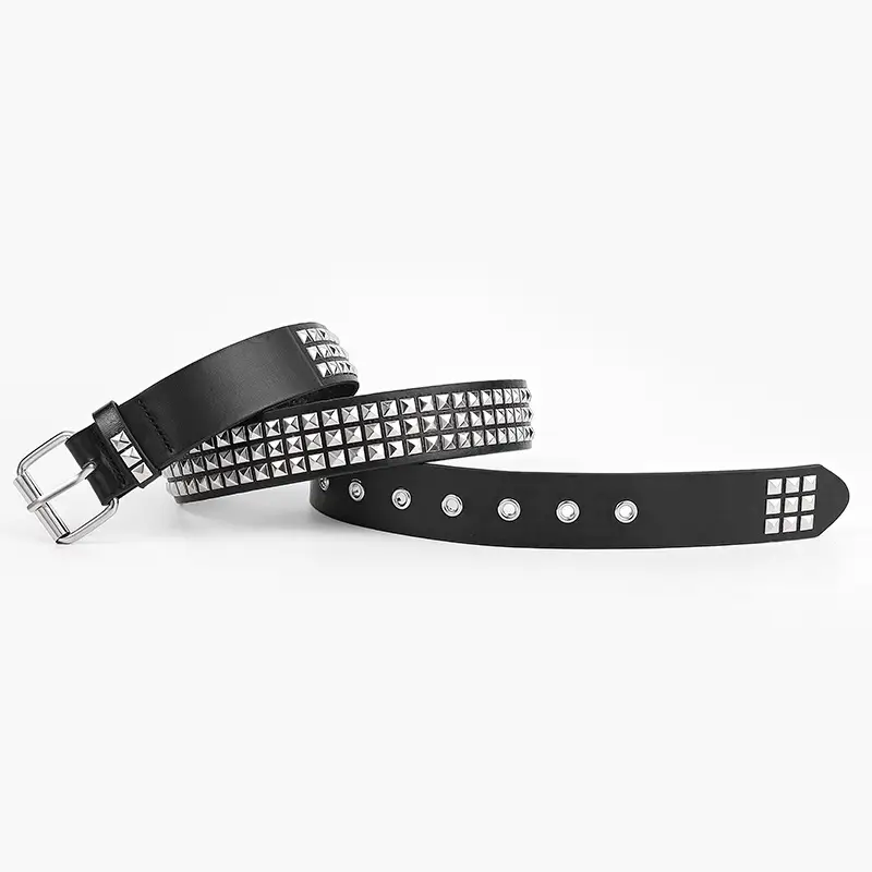 Purple Beaded Rivet Belt for Women — feature 2