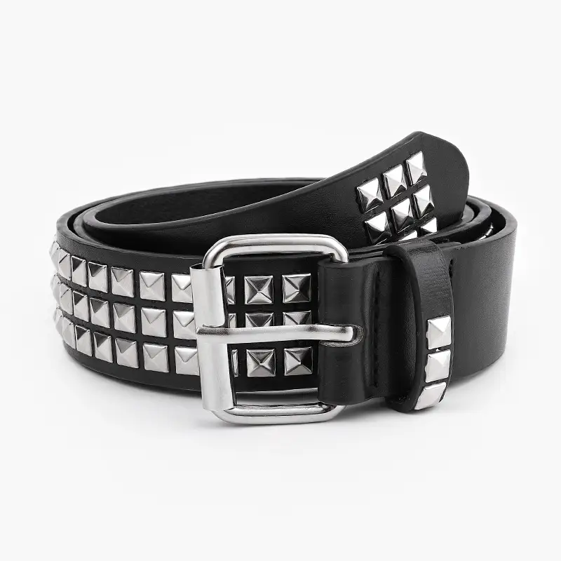Purple Beaded Rivet Belt for Women — feature 4