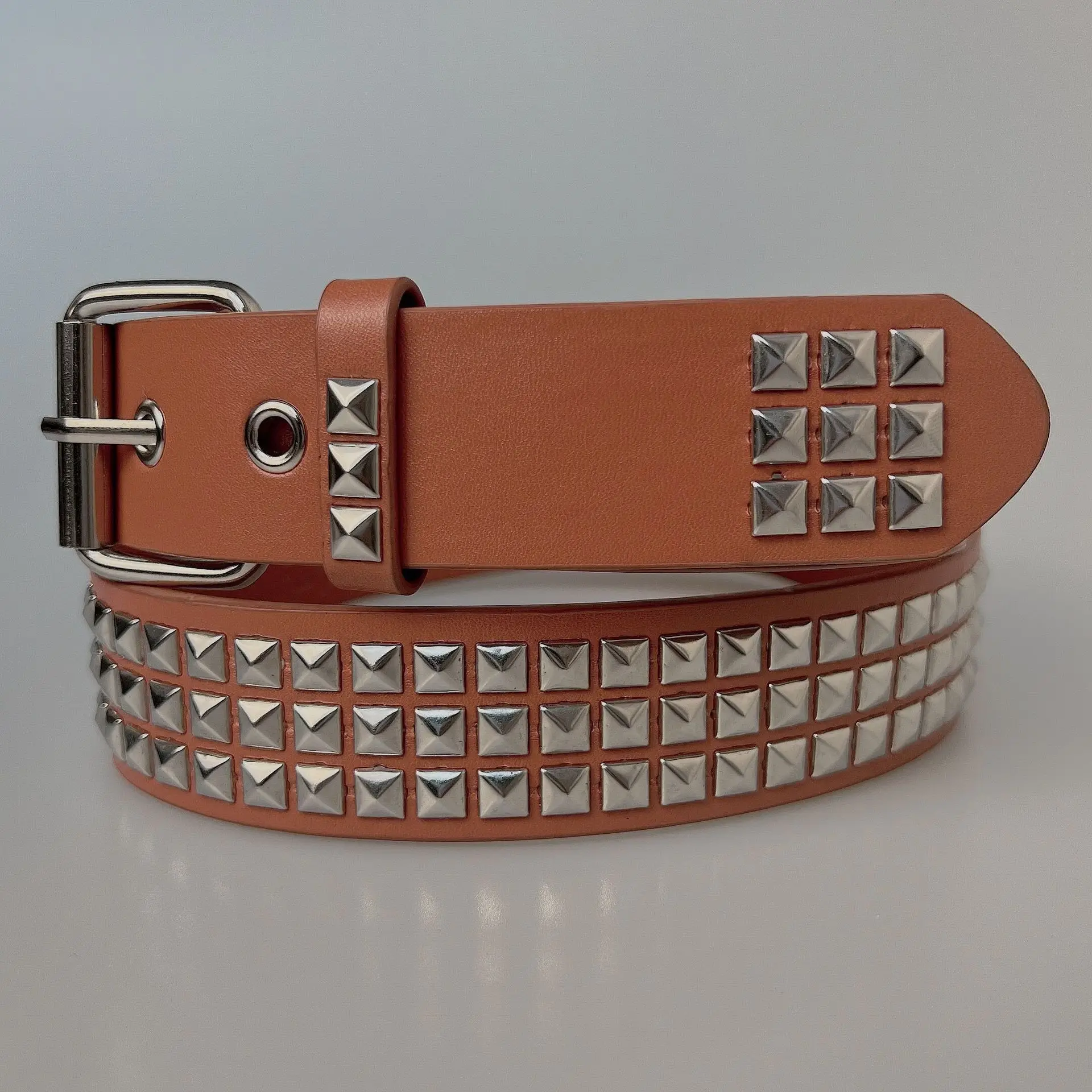 Purple Beaded Rivet Belt for Women — feature 9