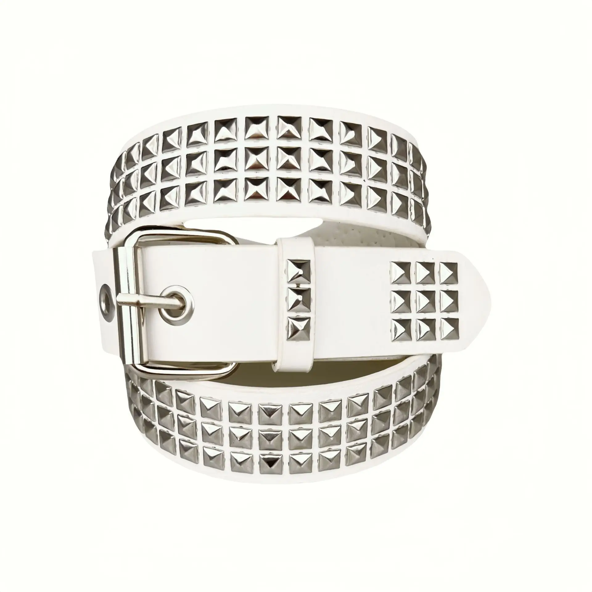 Purple Beaded Rivet Belt for Women - Image 2