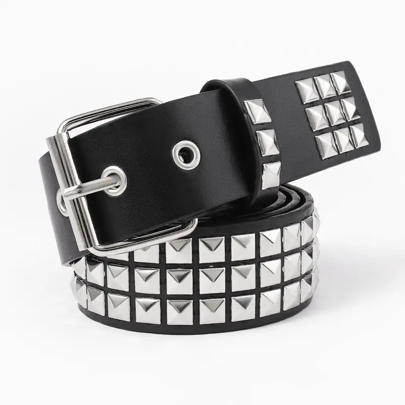 Purple Beaded Rivet Belt for Women - Image 7