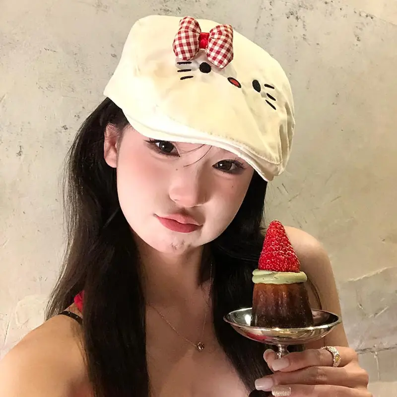 Cute Bowknot Cat Hat Women Spring Summer Japanese All-match - Image 7