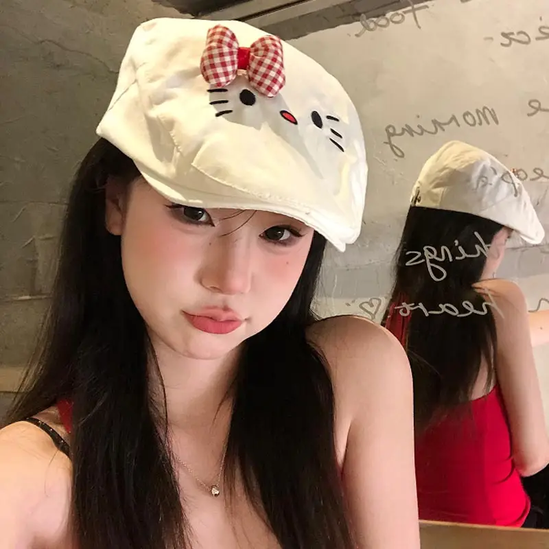 Cute Bowknot Cat Hat Women Spring Summer Japanese All-match - Image 8