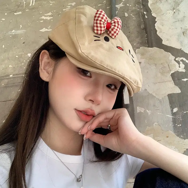 Cute Bowknot Cat Hat Women Spring Summer Japanese All-match - Image 9