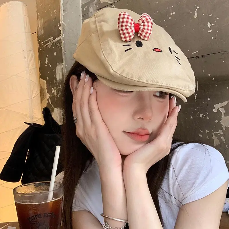 Cute Bowknot Cat Hat Women Spring Summer Japanese All-match - Image 10