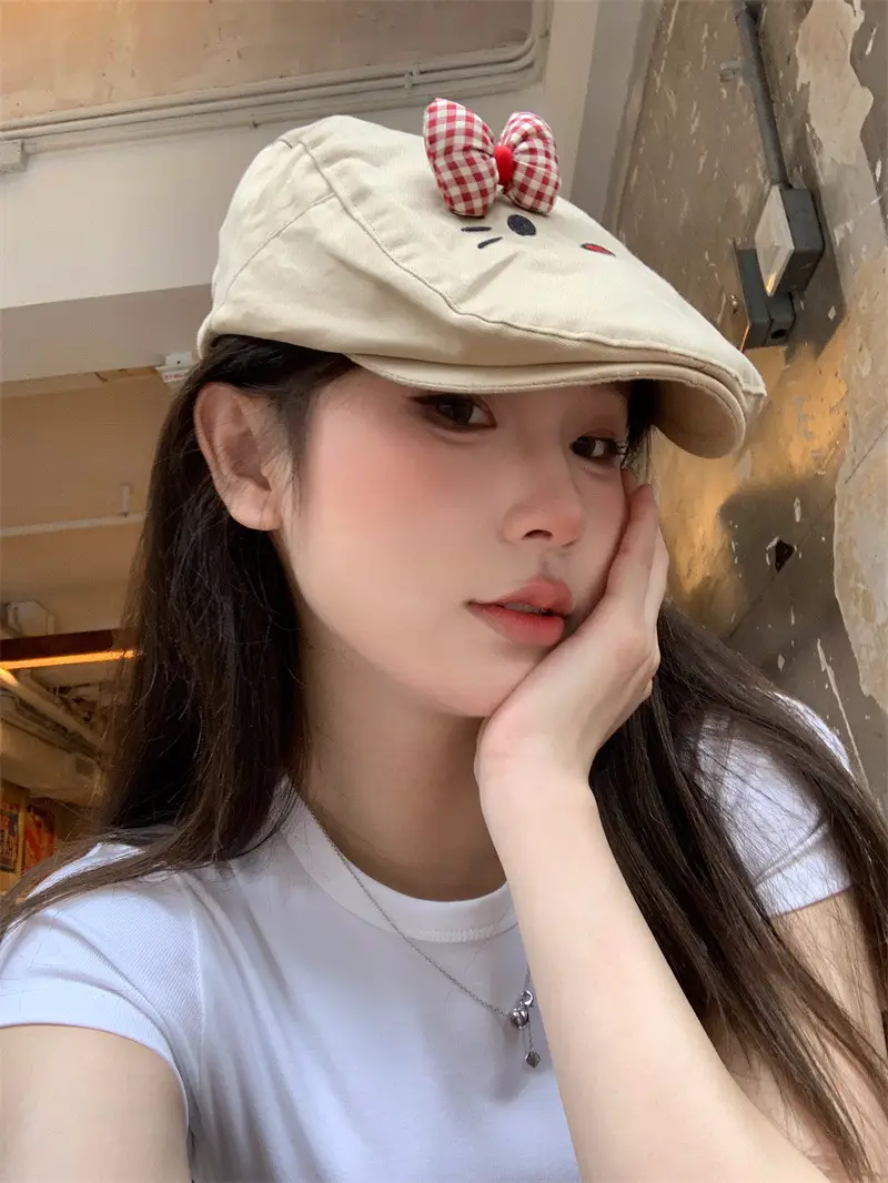 Cute Bowknot Cat Hat Women Spring Summer Japanese All-match — feature 4