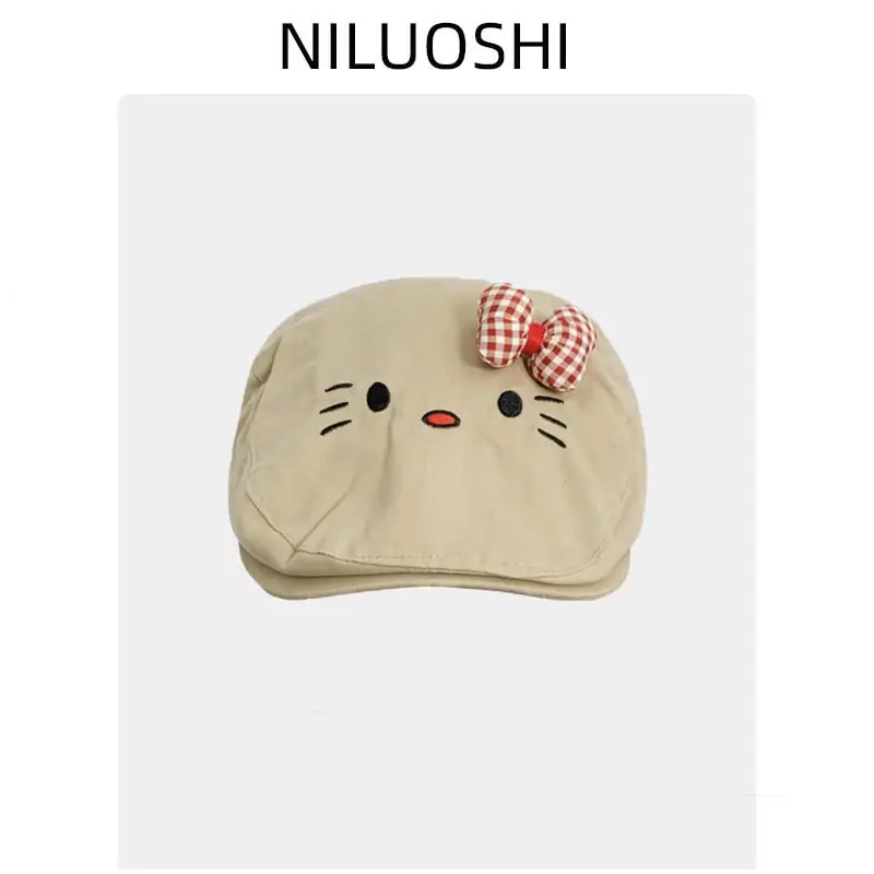 Cute Bowknot Cat Hat Women Spring Summer Japanese All-match - Image 2