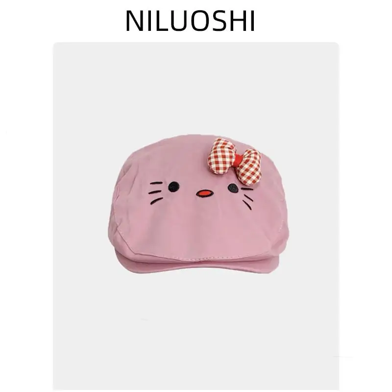 Cute Bowknot Cat Hat Women Spring Summer Japanese All-match - Image 3