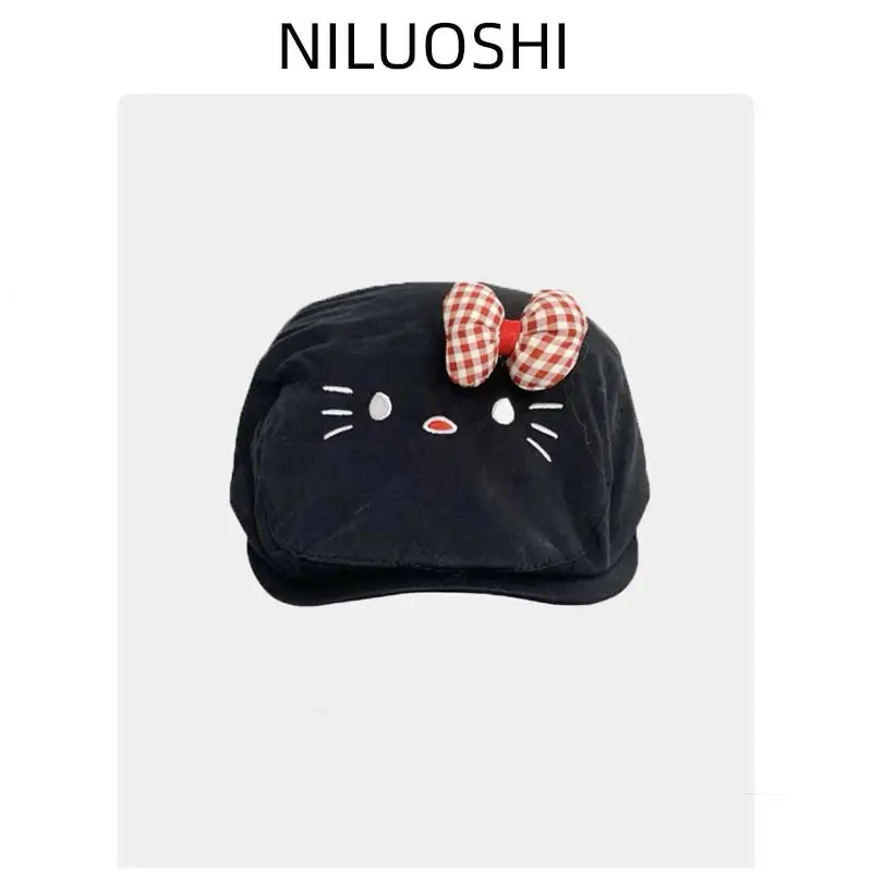 Cute Bowknot Cat Hat Women Spring Summer Japanese All-match - Image 4