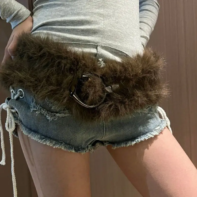 New Rabbit Fur Belt for Women Europe America Cross Border