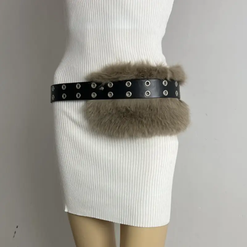 New Rabbit Fur Belt for Women Europe America Cross Border — feature 1